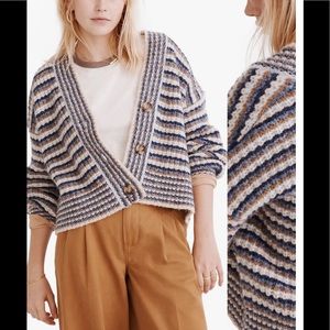 Madewell Waller Crop Cardigan Sweater in Stripe